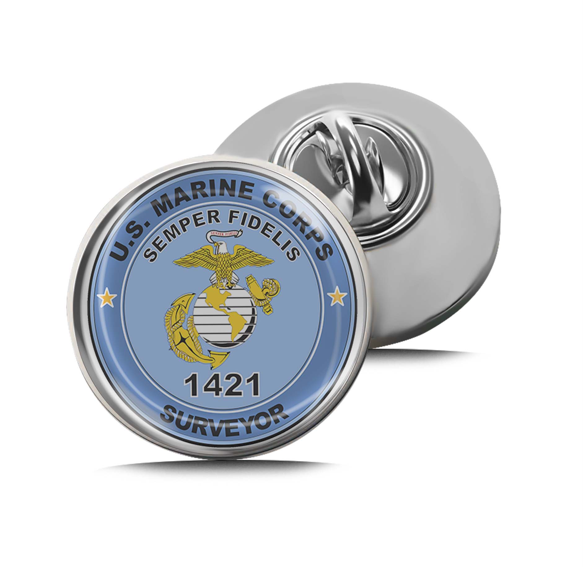 U.S.M.C. MOS 1421 Surveyor Limited Edition Lapel Pin Exclusive Metal Brooch Badge Accessories For Backpack, Clothes, Hats | Cute Gifts and Collectibles