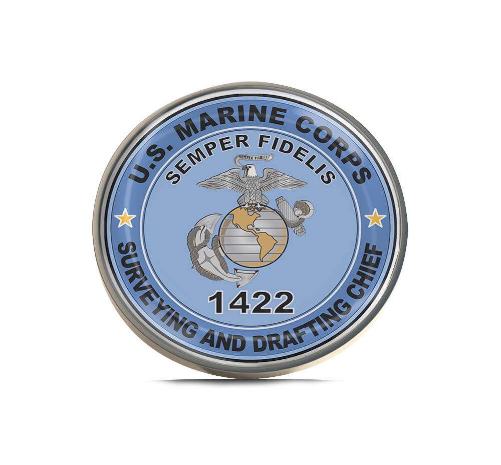 U.S.M.C. MOS 1422 Surveying and Drafting Chief Limited Edition Lapel Pin Exclusive Metal Brooch Badge Accessories For Backpack, Clothes, Hats | Cute Gifts and Collectibles
