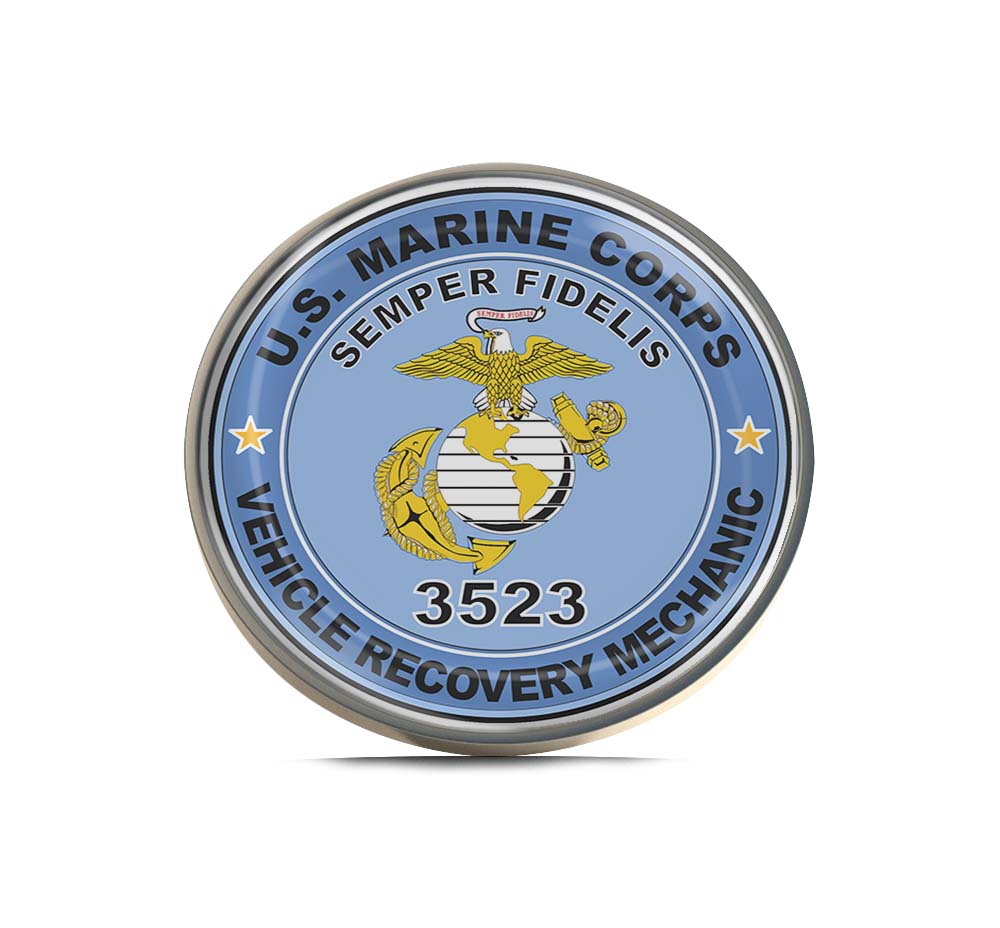 U.S.M.C. MOS 3523 Vehicle Recovery Mechanic Limited Edition Lapel Pin Exclusive Metal Brooch Badge Accessories For Backpack, Clothes, Hats | Cute Gifts and Collectibles