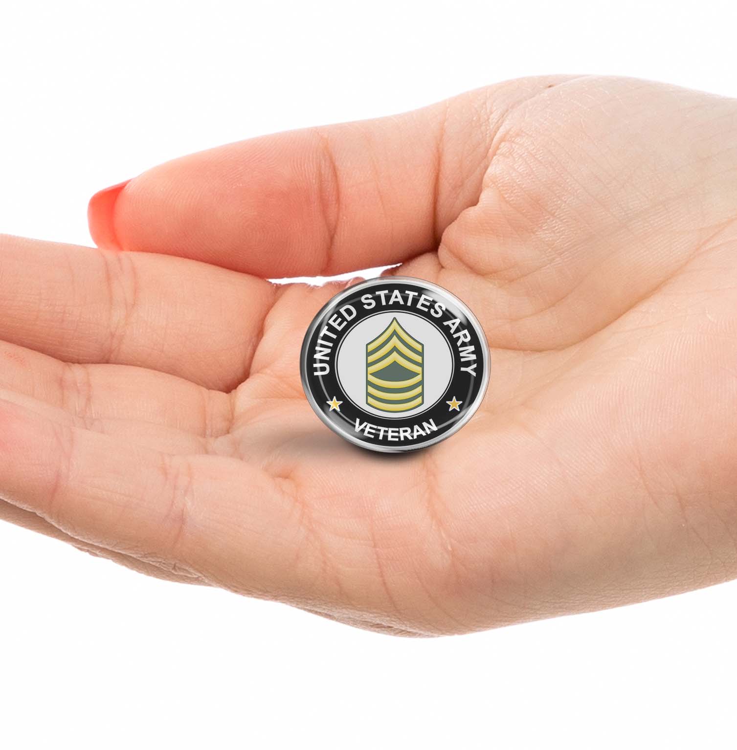 U.S. Army Sergeant First Class Veteran Limited Edition Lapel Pin Exclusive Metal Brooch Badge Accessories For Backpack, Clothes, Hats | Cute Gifts and Collectibles