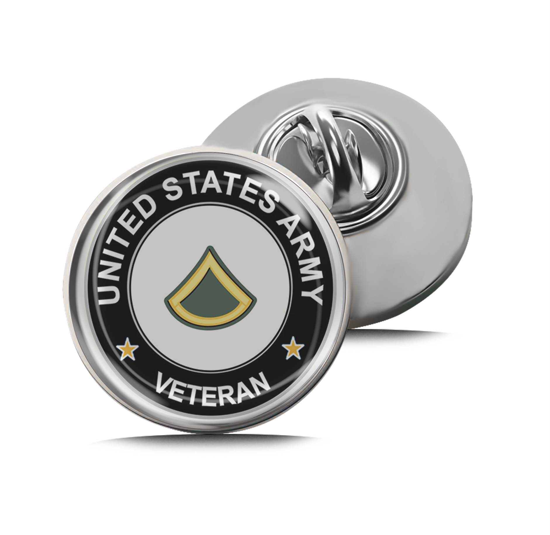 U.S. Army Private First Class Veteran Limited Edition Lapel Pin Exclusive Metal Brooch Badge Accessories For Backpack, Clothes, Hats | Cute Gifts and Collectibles