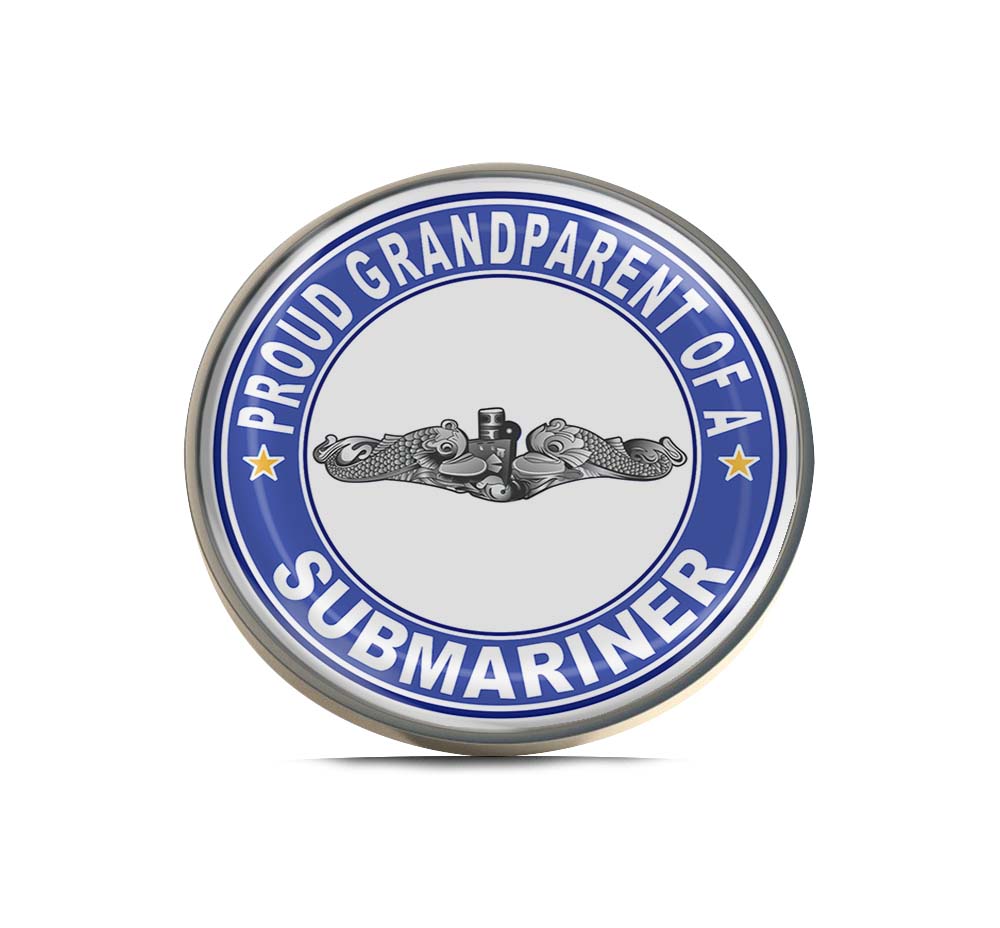 Proud Grandparent of a Submariner Silver Dolphins Round Limited Edition Lapel Pin Exclusive Metal Brooch Badge Accessories For Backpack, Clothes, Hats | Cute Gifts and Collectibles