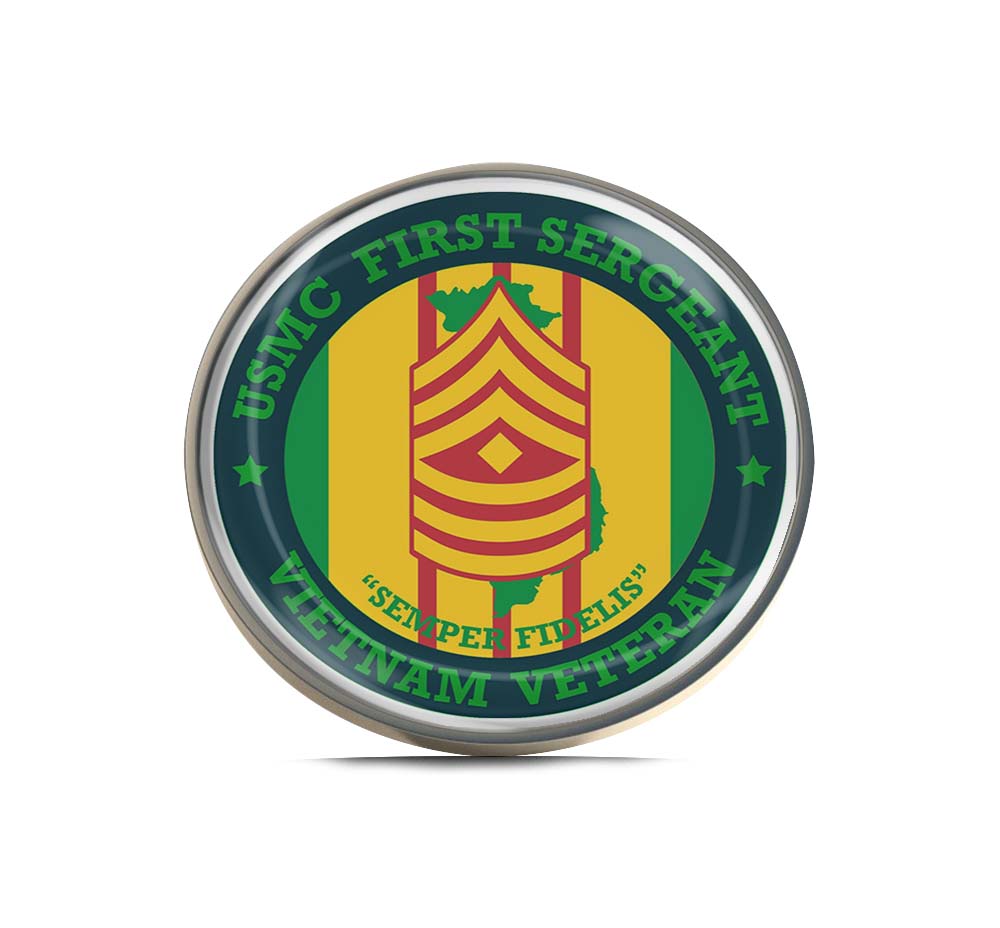 U.S. Marine Corps First Sergeant Vietnam Veteran Limited Edition Lapel Pin Exclusive Metal Brooch Badge Accessories For Backpack, Clothes, Hats | Cute Gifts and Collectibles