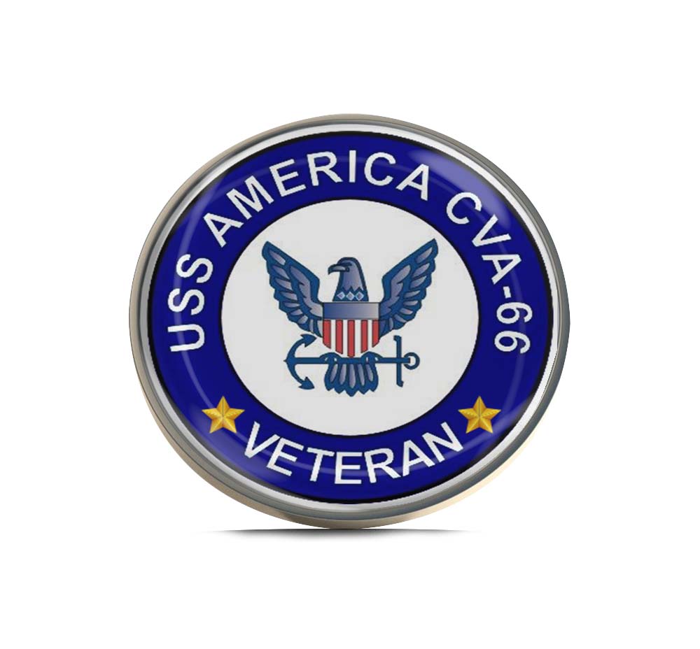 USS America CVA-66 Veteran Limited Edition Lapel Pin Exclusive Metal Brooch Badge Accessories For Backpack, Clothes, Hats | Cute Gifts and Collectibles