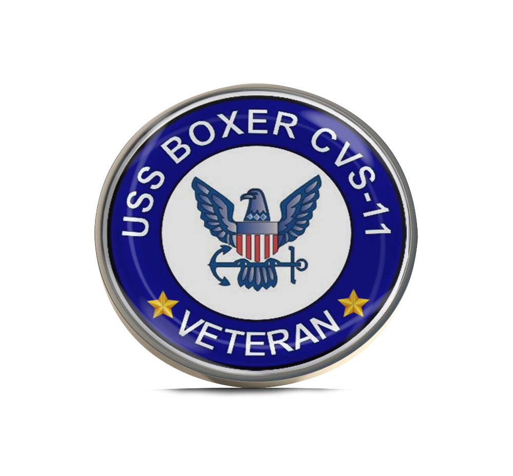 USS Boxer CVS-11 Veteran Limited Edition Lapel Pin Exclusive Metal Brooch Badge Accessories For Backpack, Clothes, Hats | Cute Gifts and Collectibles