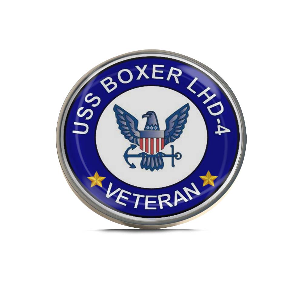 USS Boxer LHD-4 Veteran Limited Edition Lapel Pin Exclusive Metal Brooch Badge Accessories For Backpack, Clothes, Hats | Cute Gifts and Collectibles