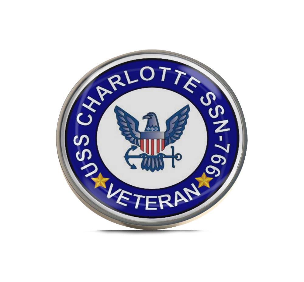 USS Charlotte SSN-766 Veteran Limited Edition Lapel Pin Exclusive Metal Brooch Badge Accessories For Backpack, Clothes, Hats | Cute Gifts and Collectibles
