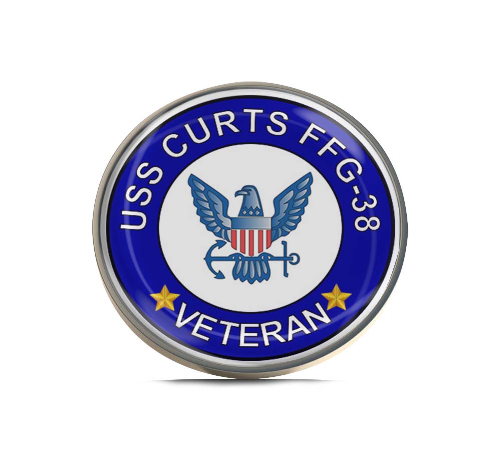 USS Curts FFG-38 Veteran Limited Edition Lapel Pin Exclusive Metal Brooch Badge Accessories For Backpack, Clothes, Hats | Cute Gifts and Collectibles