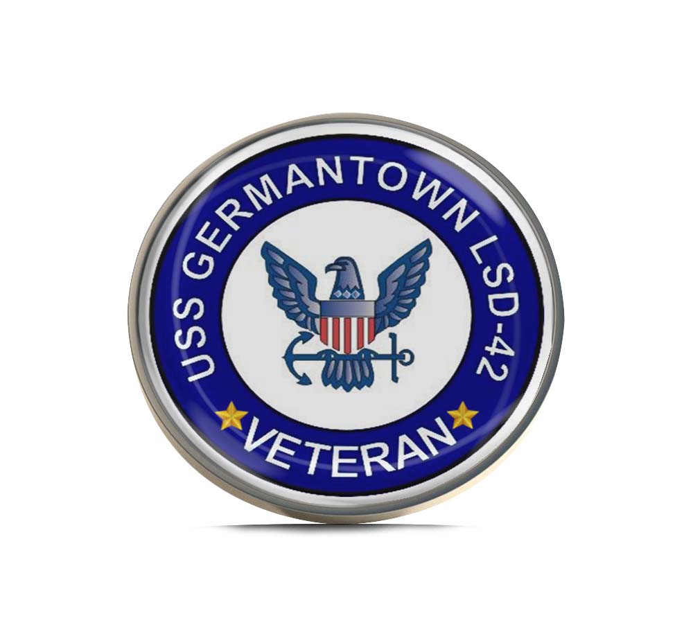 USS Germantown LSD-42 Veteran Limited Edition Lapel Pin Exclusive Metal Brooch Badge Accessories For Backpack, Clothes, Hats | Cute Gifts and Collectibles