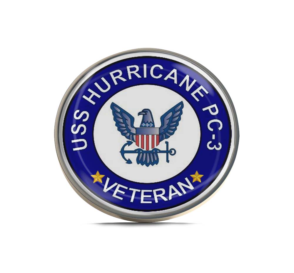 USS Hurricane PC-3 Veteran Limited Edition Lapel Pin Exclusive Metal Brooch Badge Accessories For Backpack, Clothes, Hats | Cute Gifts and Collectibles