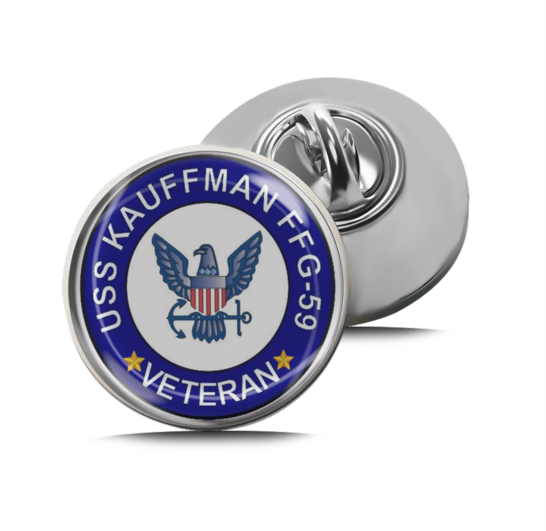 USS Kauffman FFG-59 Veteran Limited Edition Lapel Pin Exclusive Metal Brooch Badge Accessories For Backpack, Clothes, Hats | Cute Gifts and Collectibles