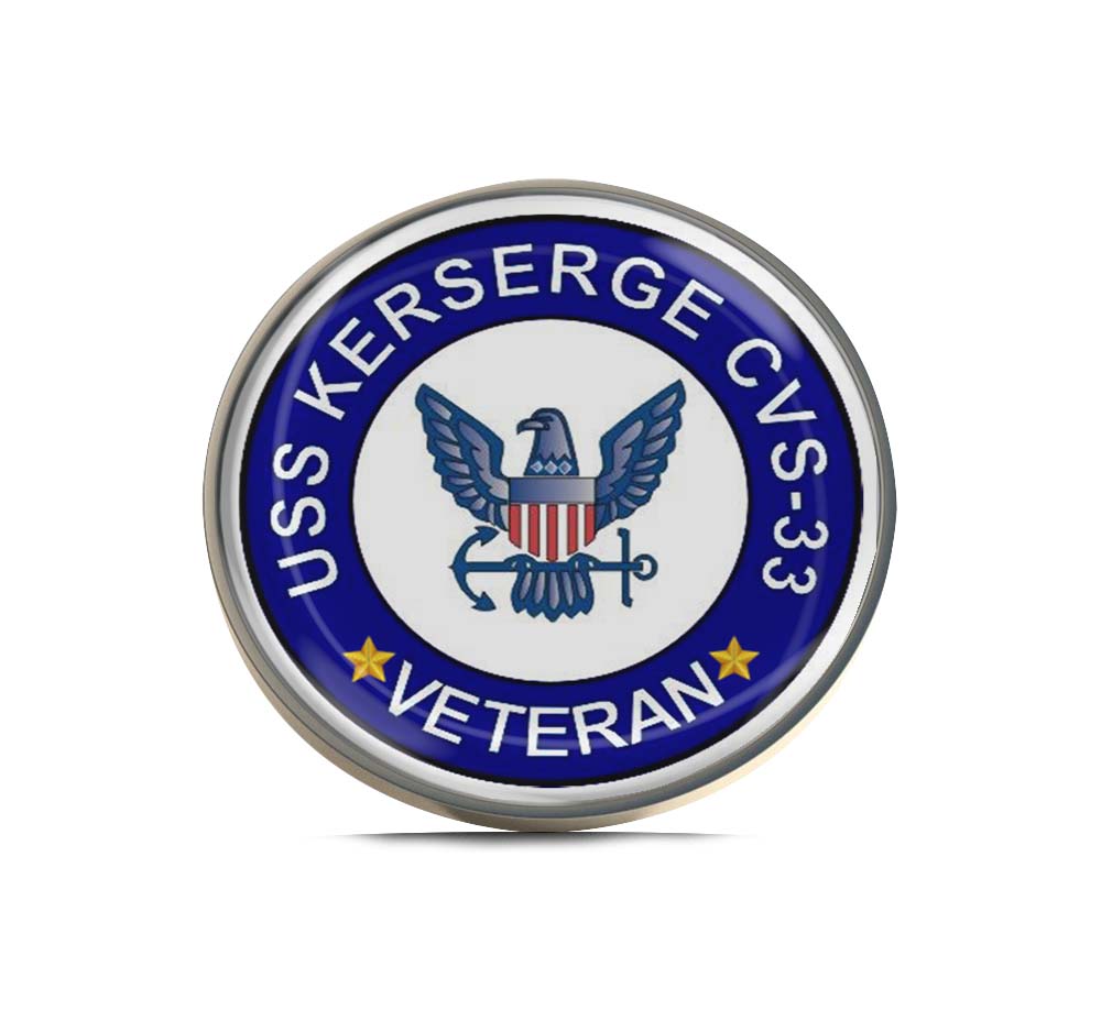 USS Kerserge CVS-33 Veteran Limited Edition Lapel Pin Exclusive Metal Brooch Badge Accessories For Backpack, Clothes, Hats | Cute Gifts and Collectibles