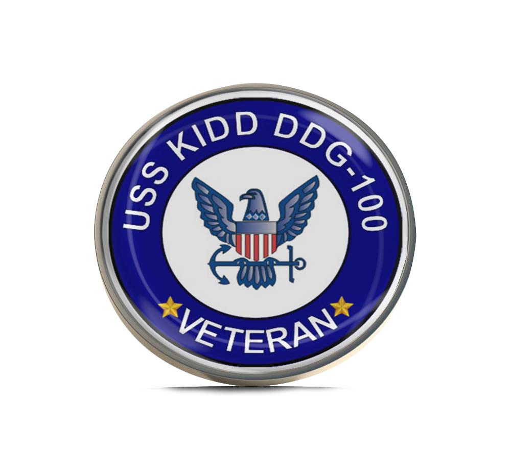 USS Kidd DDG-100 Veteran Limited Edition Lapel Pin Exclusive Metal Brooch Badge Accessories For Backpack, Clothes, Hats | Cute Gifts and Collectibles