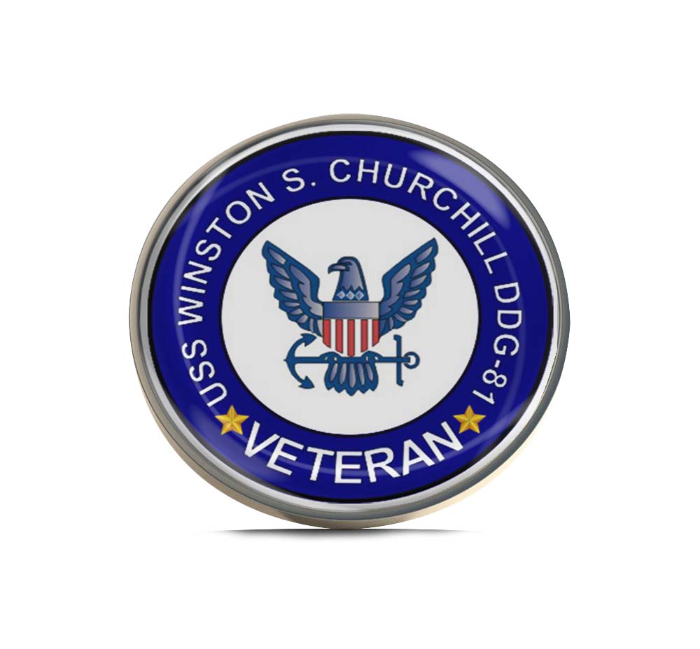 USS Winston S Churchill DDG-81 Veteran Limited Edition Lapel Pin Exclusive Metal Brooch Badge Accessories For Backpack, Clothes, Hats | Cute Gifts and Collectibles