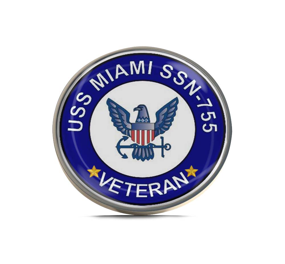 USS Miami SSN-755 Veteran Limited Edition Lapel Pin Exclusive Metal Brooch Badge Accessories For Backpack, Clothes, Hats | Cute Gifts and Collectibles