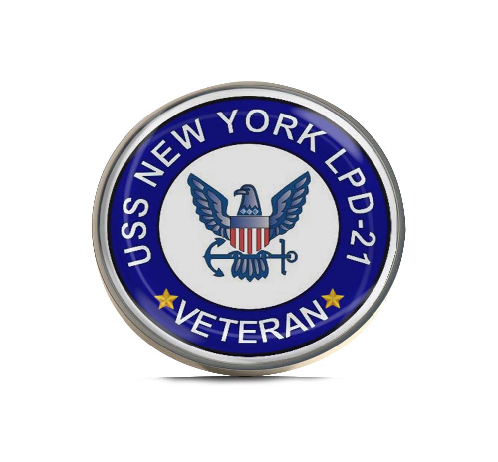USS New York LPD-21 Veteran Limited Edition Lapel Pin Exclusive Metal Brooch Badge Accessories For Backpack, Clothes, Hats | Cute Gifts and Collectibles