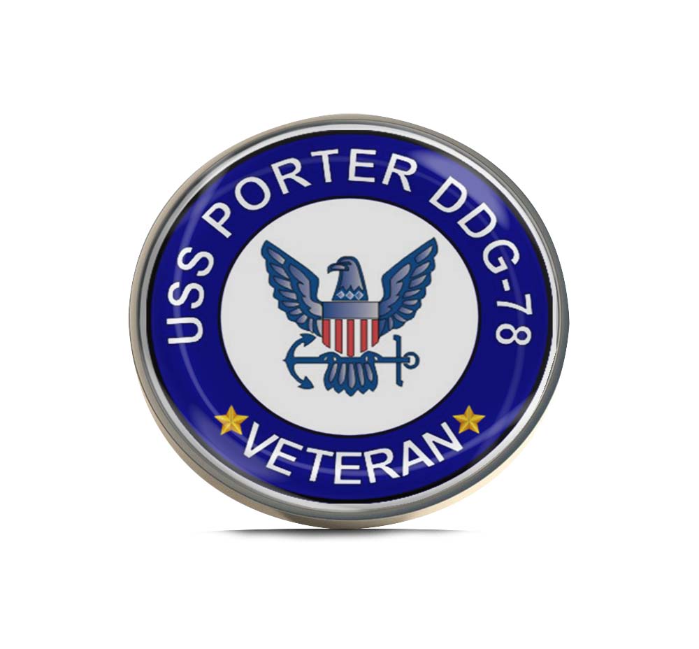 USS Porter DDG-78 Veteran Limited Edition Lapel Pin Exclusive Metal Brooch Badge Accessories For Backpack, Clothes, Hats | Cute Gifts and Collectibles