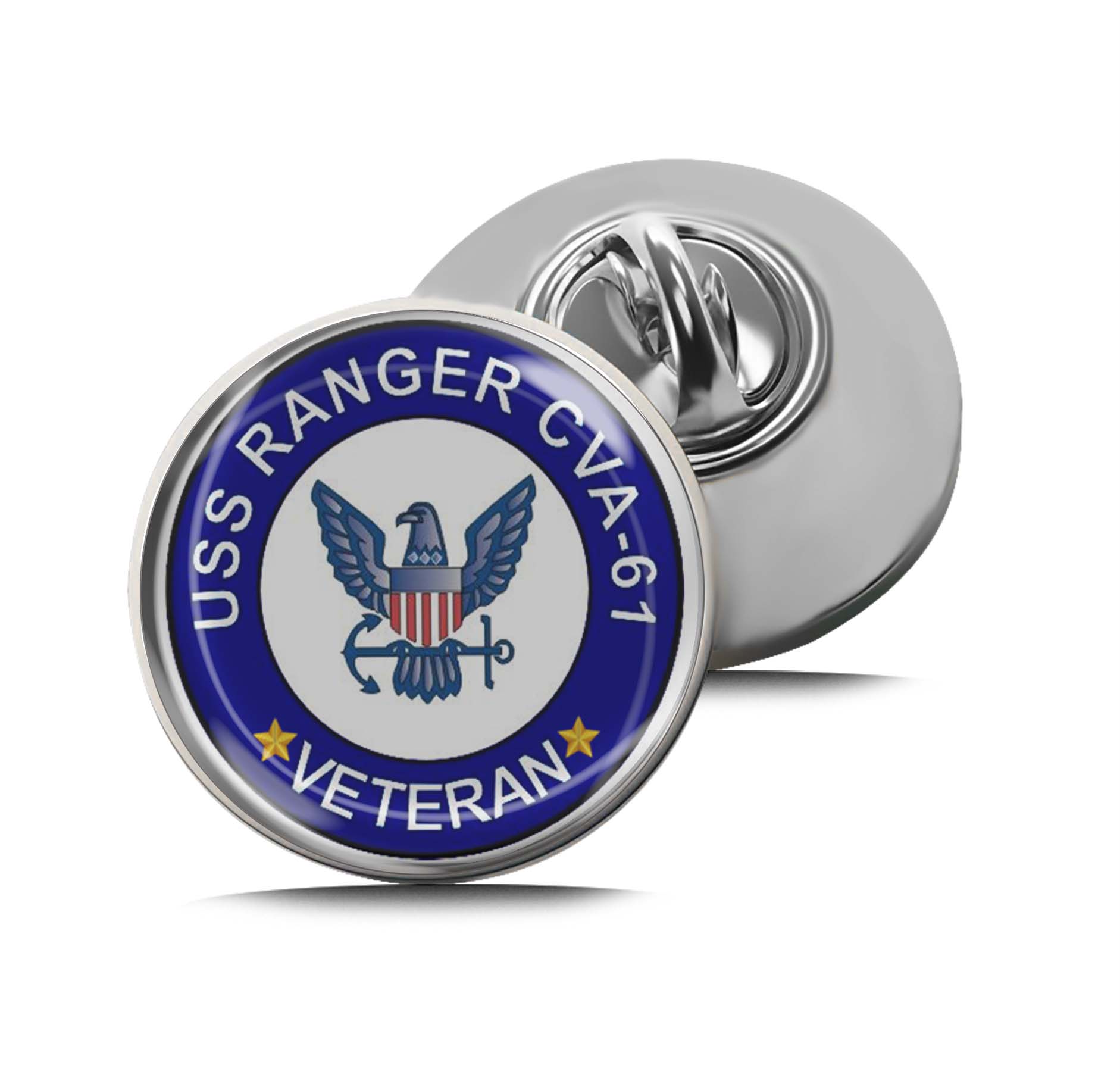USS Ranger CVA-61 Veteran Limited Edition Lapel Pin Exclusive Metal Brooch Badge Accessories For Backpack, Clothes, Hats | Cute Gifts and Collectibles
