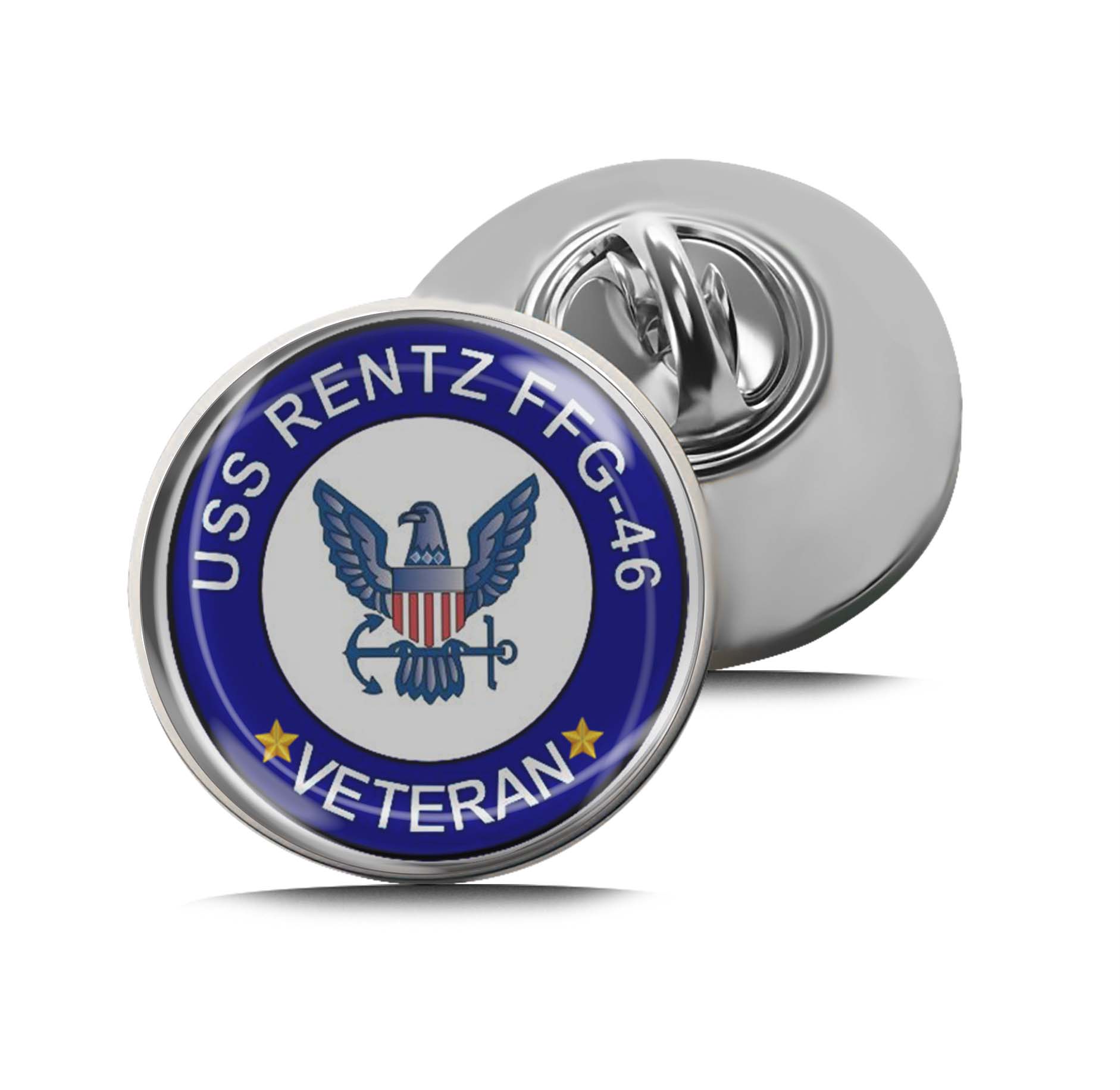 USS Rentz FFG-46 Veteran Limited Edition Lapel Pin Exclusive Metal Brooch Badge Accessories For Backpack, Clothes, Hats | Cute Gifts and Collectibles