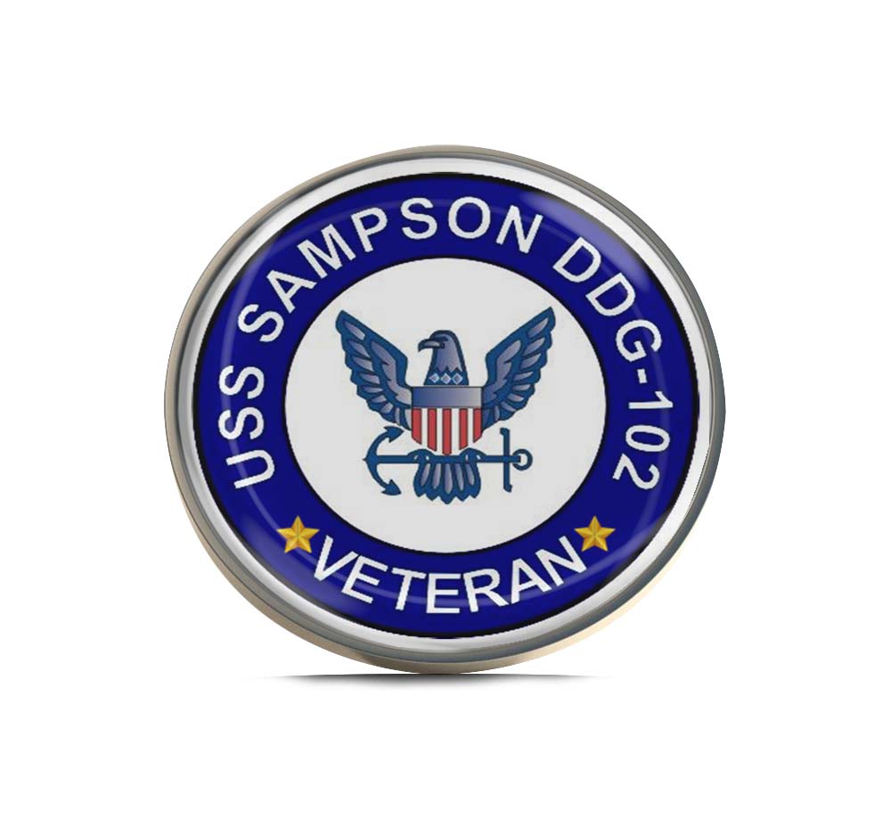 USS Sampson DDG-102 Veteran Limited Edition Lapel Pin Exclusive Metal Brooch Badge Accessories For Backpack, Clothes, Hats | Cute Gifts and Collectibles