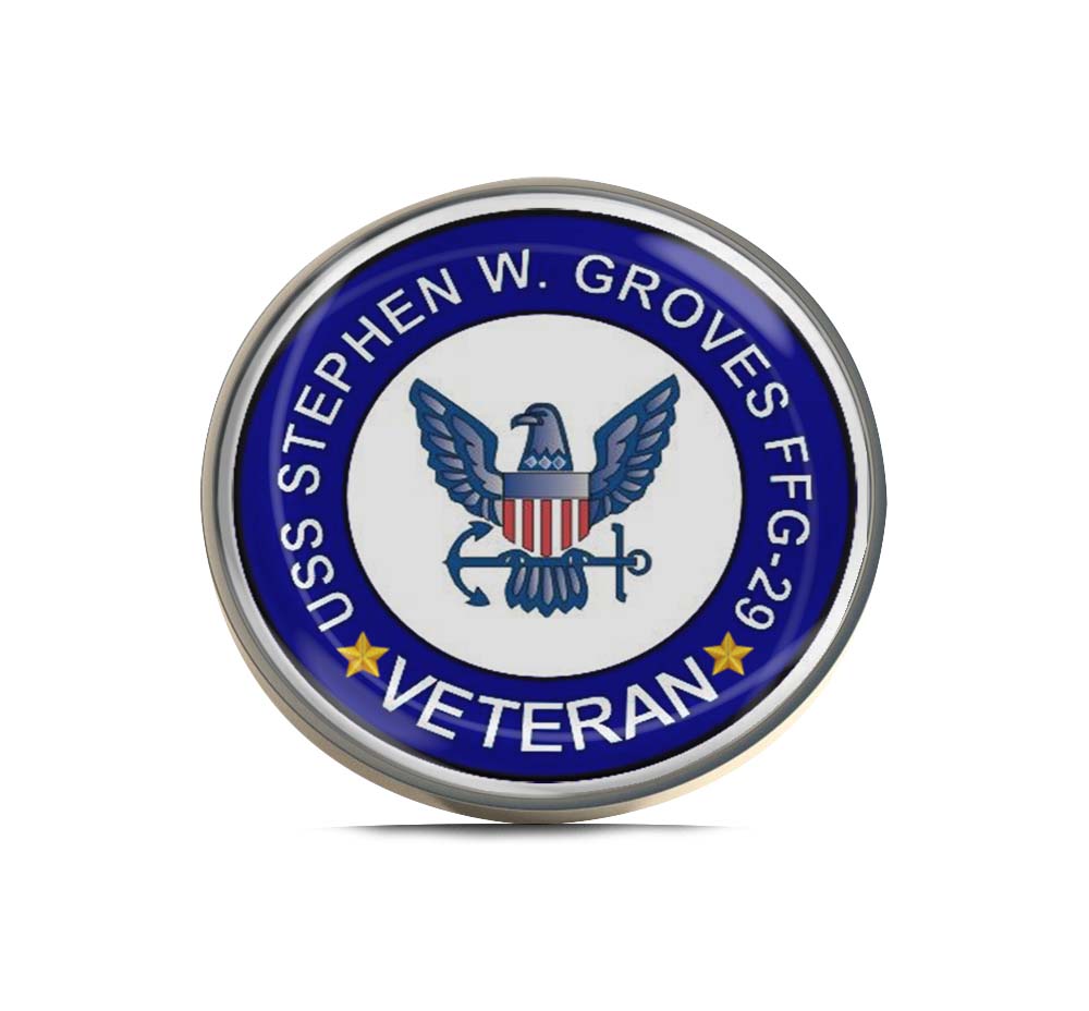 USS Stephen W Groves FFG-29 Veteran Limited Edition Lapel Pin Exclusive Metal Brooch Badge Accessories For Backpack, Clothes, Hats | Cute Gifts and Collectibles
