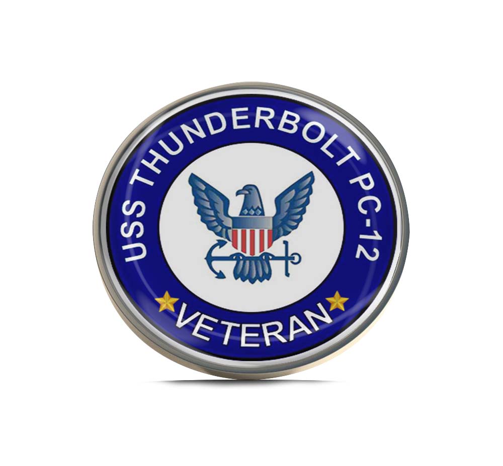 USS Thunderbolt PC-12 Veteran Limited Edition Lapel Pin Exclusive Metal Brooch Badge Accessories For Backpack, Clothes, Hats | Cute Gifts and Collectibles