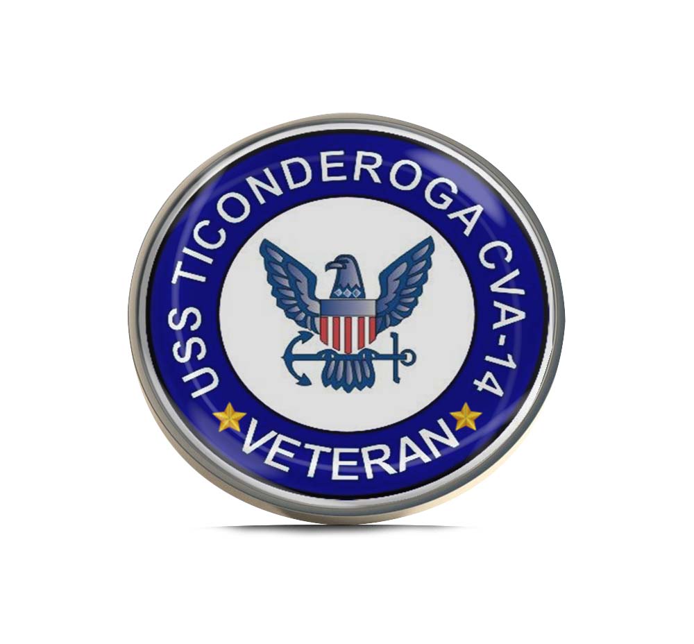 USS Ticonderoga CVA-14 Veteran Limited Edition Lapel Pin Exclusive Metal Brooch Badge Accessories For Backpack, Clothes, Hats | Cute Gifts and Collectibles