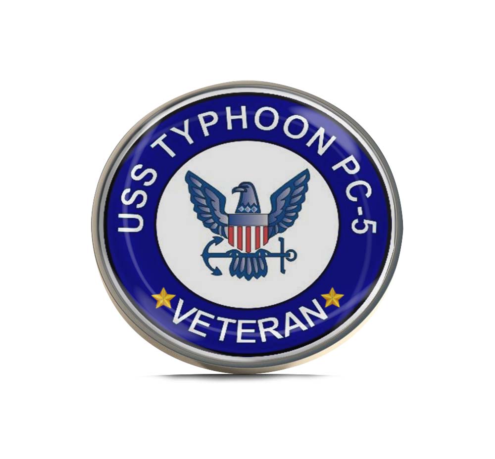 USS Typhoon PC-5 Veteran Limited Edition Lapel Pin Exclusive Metal Brooch Badge Accessories For Backpack, Clothes, Hats | Cute Gifts and Collectibles