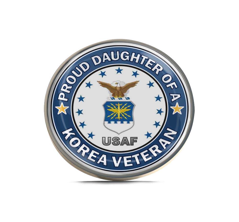 U.S. Air Force Proud Daughter of a Korea Veteran Limited Edition Lapel Pin Exclusive Metal Brooch Badge Accessories For Backpack, Clothes, Hats | Cute Gifts and Collectibles