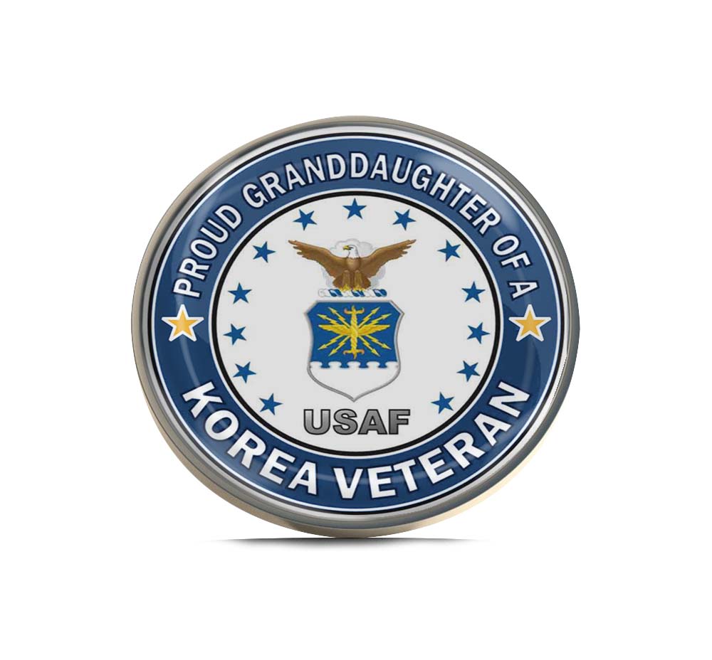 U.S. Air Force Proud Granddaughter of a Korea Veteran Limited Edition Lapel Pin Exclusive Metal Brooch Badge Accessories For Backpack, Clothes, Hats | Cute Gifts and Collectibles