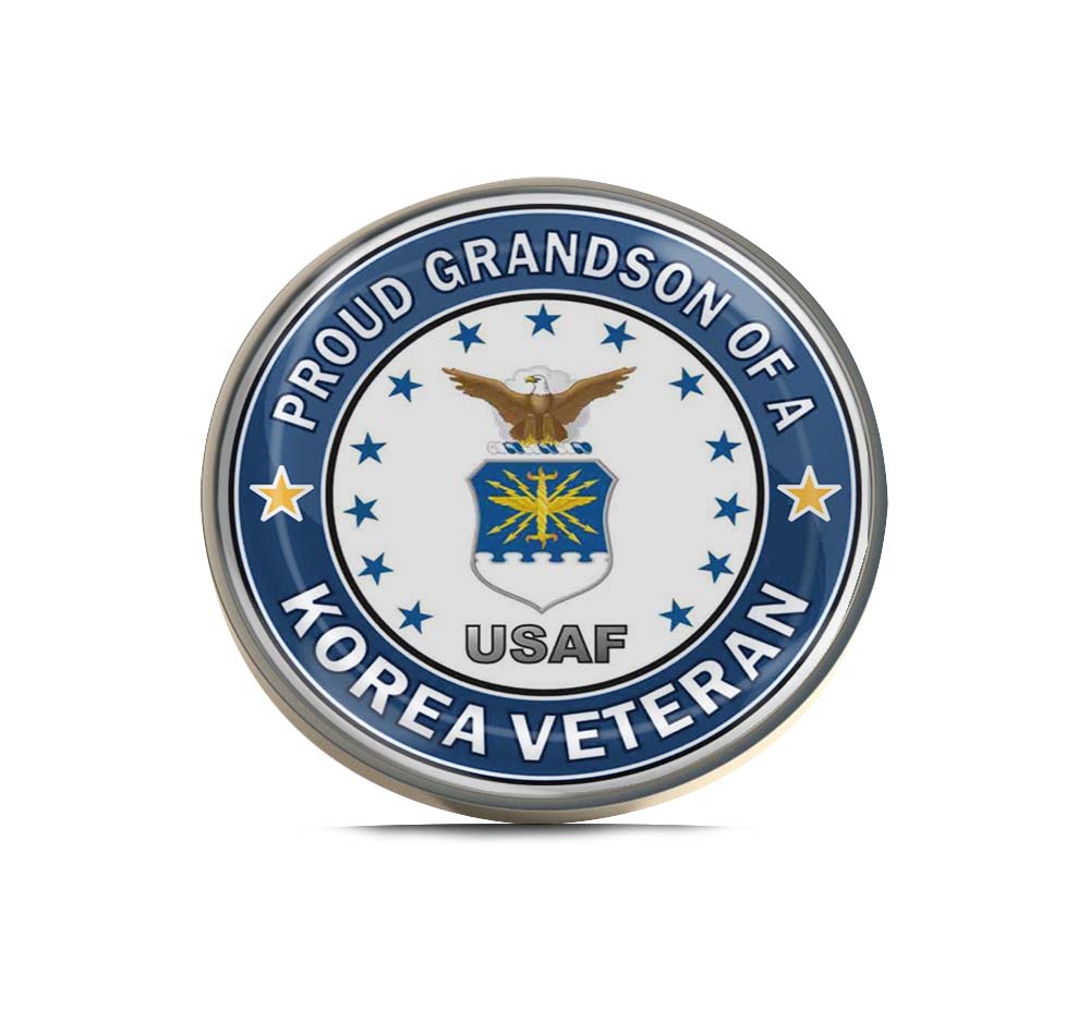 U.S. Air Force Proud Grandson of a Korea Veteran Limited Edition Lapel Pin Exclusive Metal Brooch Badge Accessories For Backpack, Clothes, Hats | Cute Gifts and Collectibles