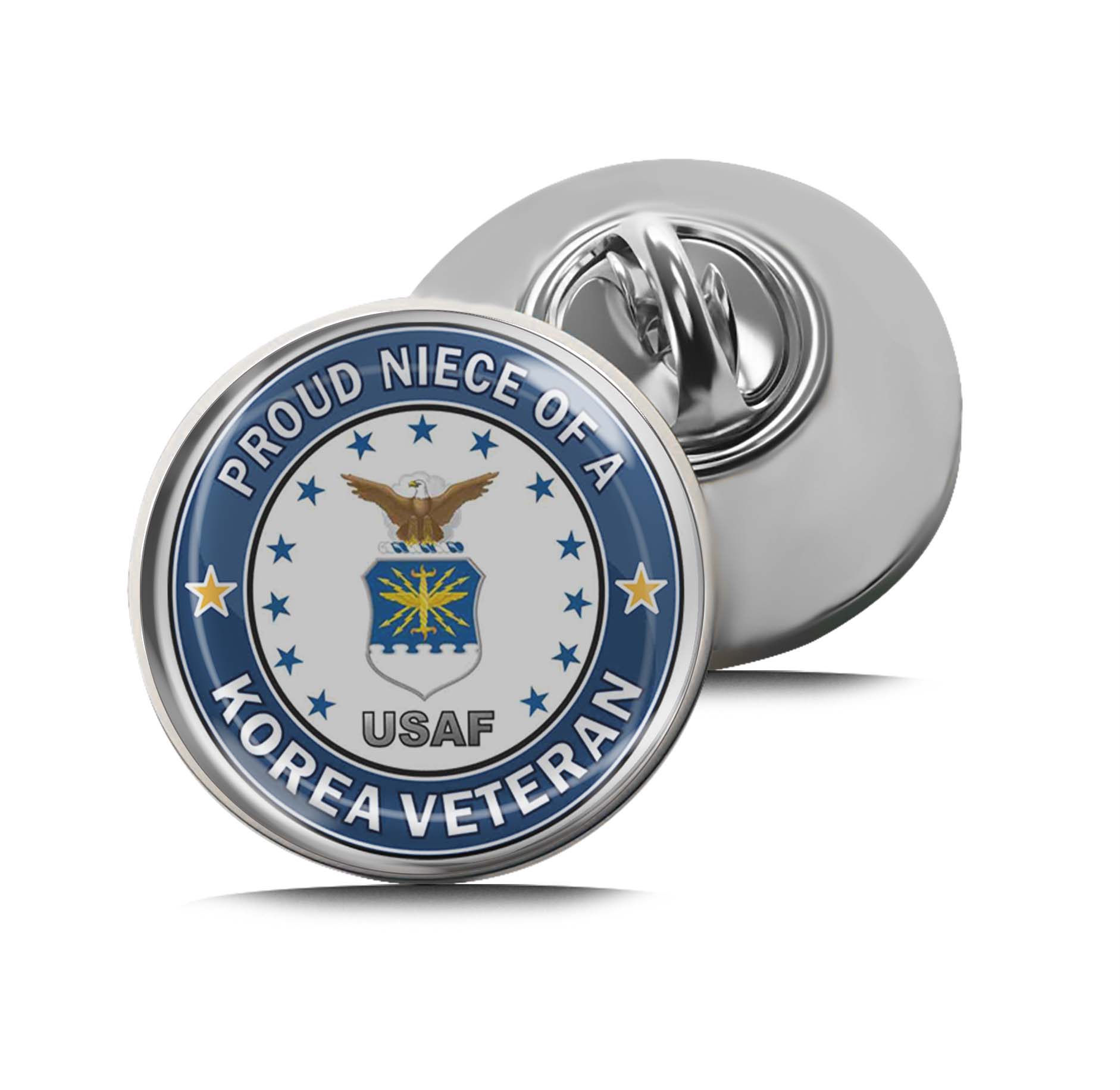 U.S. Air Force Proud Niece of a Korea Veteran Limited Edition Lapel Pin Exclusive Metal Brooch Badge Accessories For Backpack, Clothes, Hats | Cute Gifts and Collectibles