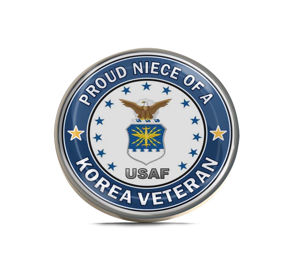 U.S. Air Force Proud Niece of a Korea Veteran Limited Edition Lapel Pin Exclusive Metal Brooch Badge Accessories For Backpack, Clothes, Hats | Cute Gifts and Collectibles