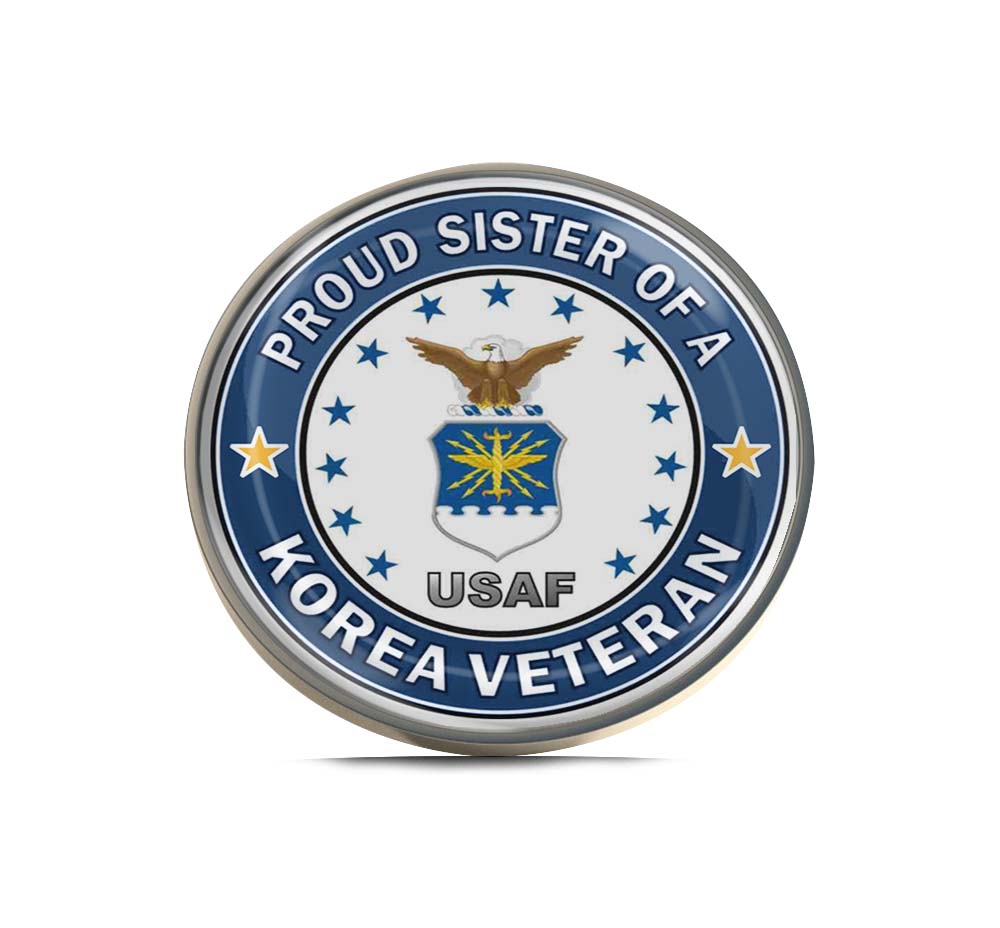 U.S. Air Force Proud Sister of a Korea Veteran Limited Edition Lapel Pin Exclusive Metal Brooch Badge Accessories For Backpack, Clothes, Hats | Cute Gifts and Collectibles