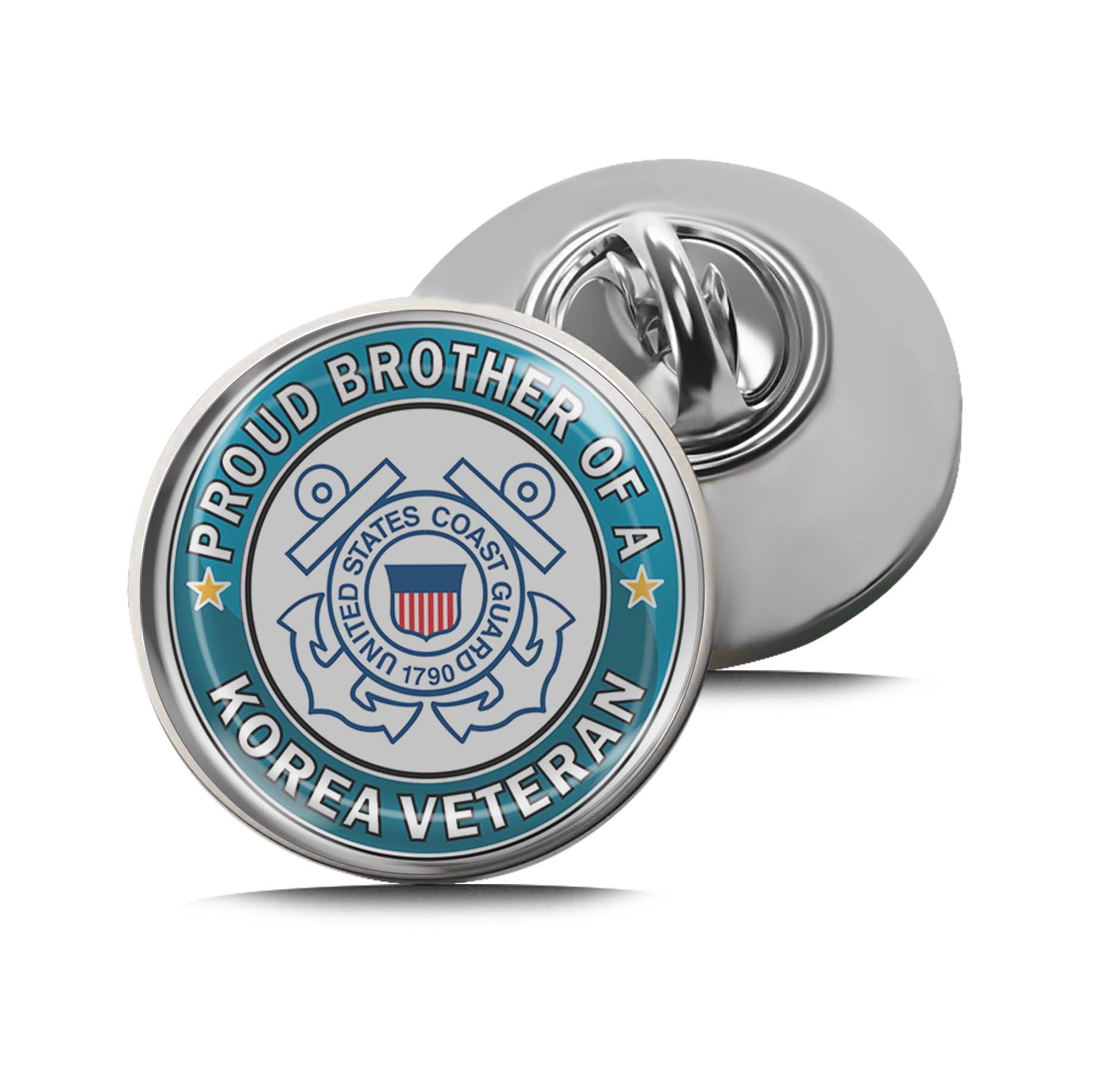 U.S. Coast Guard Proud Brother of a Korea Veteran Limited Edition Lapel Pin Exclusive Metal Brooch Badge Accessories For Backpack, Clothes, Hats | Cute Gifts and Collectibles