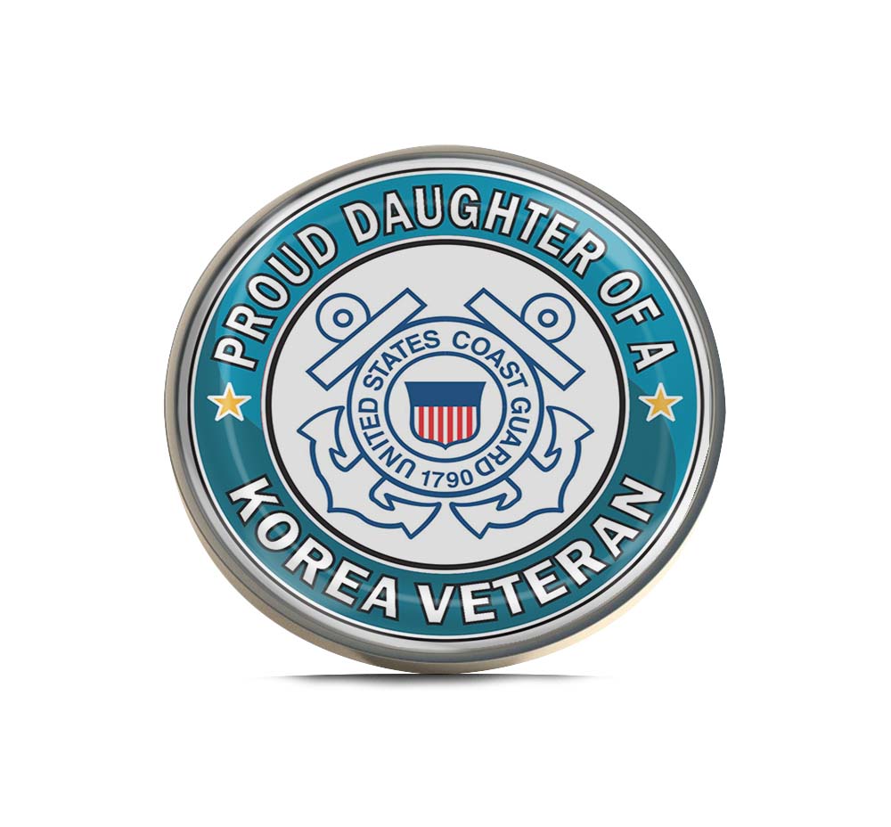 U.S. Coast Guard Proud Daughter of a Korea Veteran Limited Edition Lapel Pin Exclusive Metal Brooch Badge Accessories For Backpack, Clothes, Hats | Cute Gifts and Collectibles