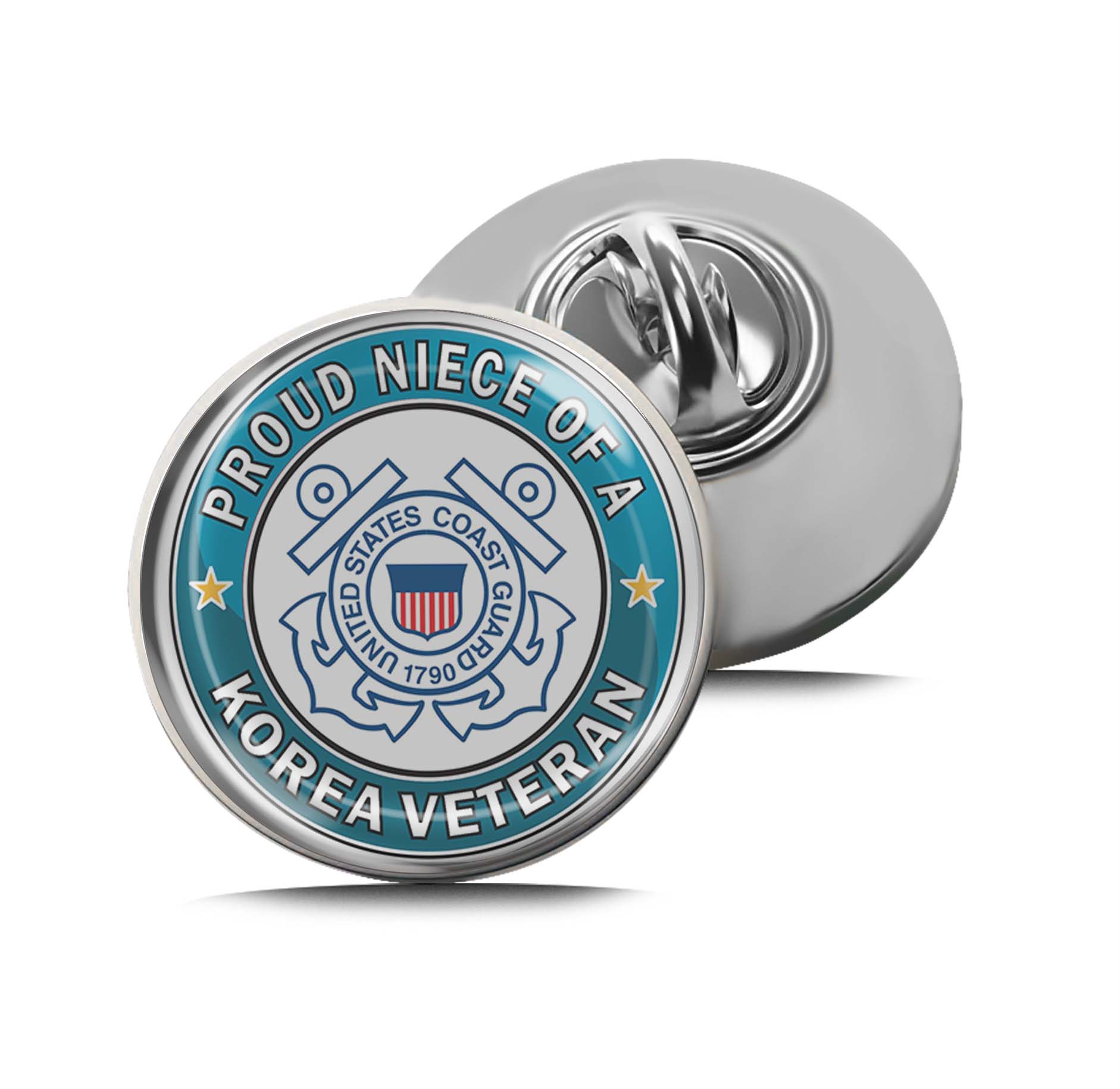 U.S. Coast Guard Proud Niece of a Korea Veteran Limited Edition Lapel Pin Exclusive Metal Brooch Badge Accessories For Backpack, Clothes, Hats | Cute Gifts and Collectibles