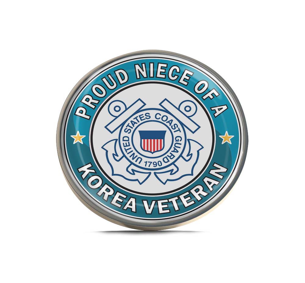 U.S. Coast Guard Proud Niece of a Korea Veteran Limited Edition Lapel Pin Exclusive Metal Brooch Badge Accessories For Backpack, Clothes, Hats | Cute Gifts and Collectibles