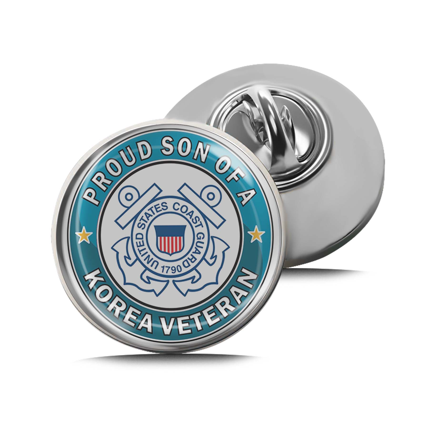 U.S. Coast Guard Proud Son of a Korea Veteran Limited Edition Lapel Pin Exclusive Metal Brooch Badge Accessories For Backpack, Clothes, Hats | Cute Gifts and Collectibles