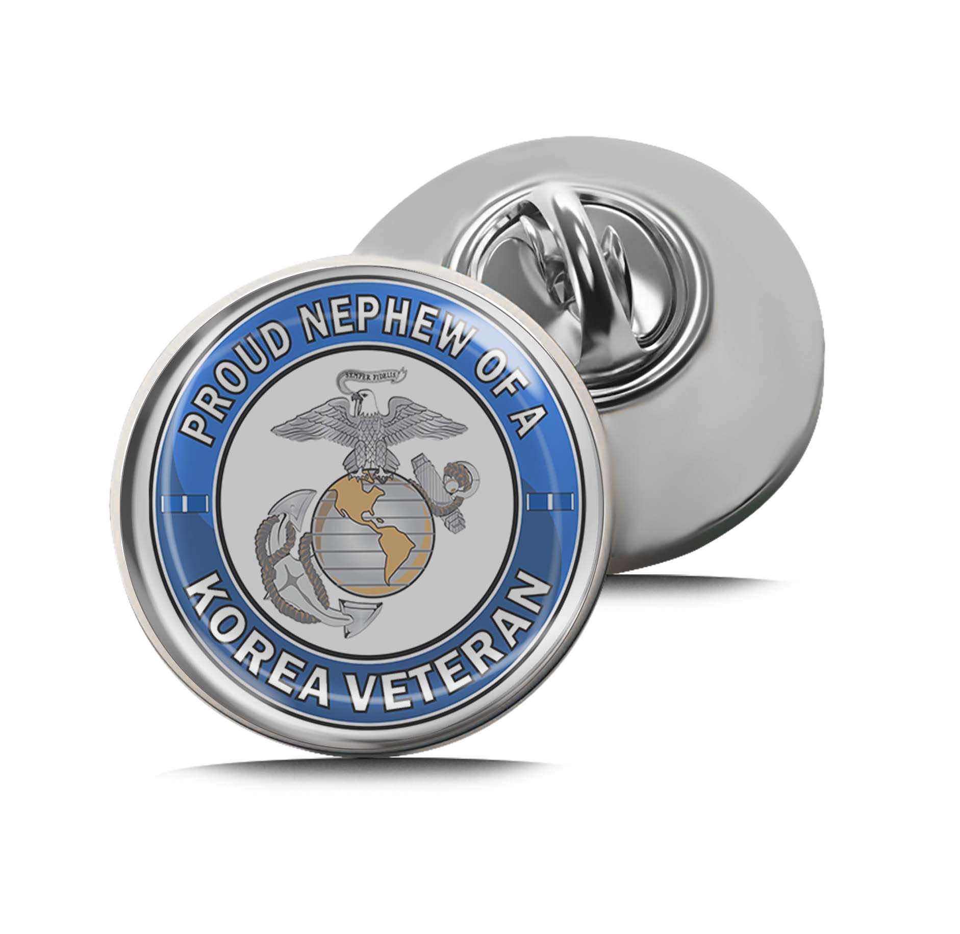 U.S. Marine Corps Proud Nephew of a Korea Veteran Limited Edition Lapel Pin Exclusive Metal Brooch Badge Accessories For Backpack, Clothes, Hats | Cute Gifts and Collectibles