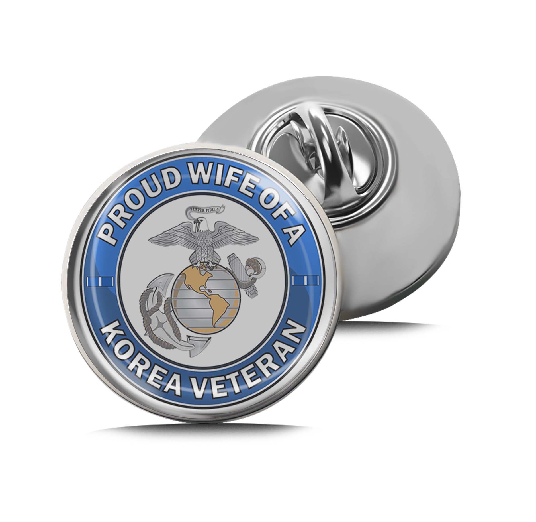 U.S. Marine Corps Proud Wife of a Korea Veteran Limited Edition Lapel Pin Exclusive Metal Brooch Badge Accessories For Backpack, Clothes, Hats | Cute Gifts and Collectibles
