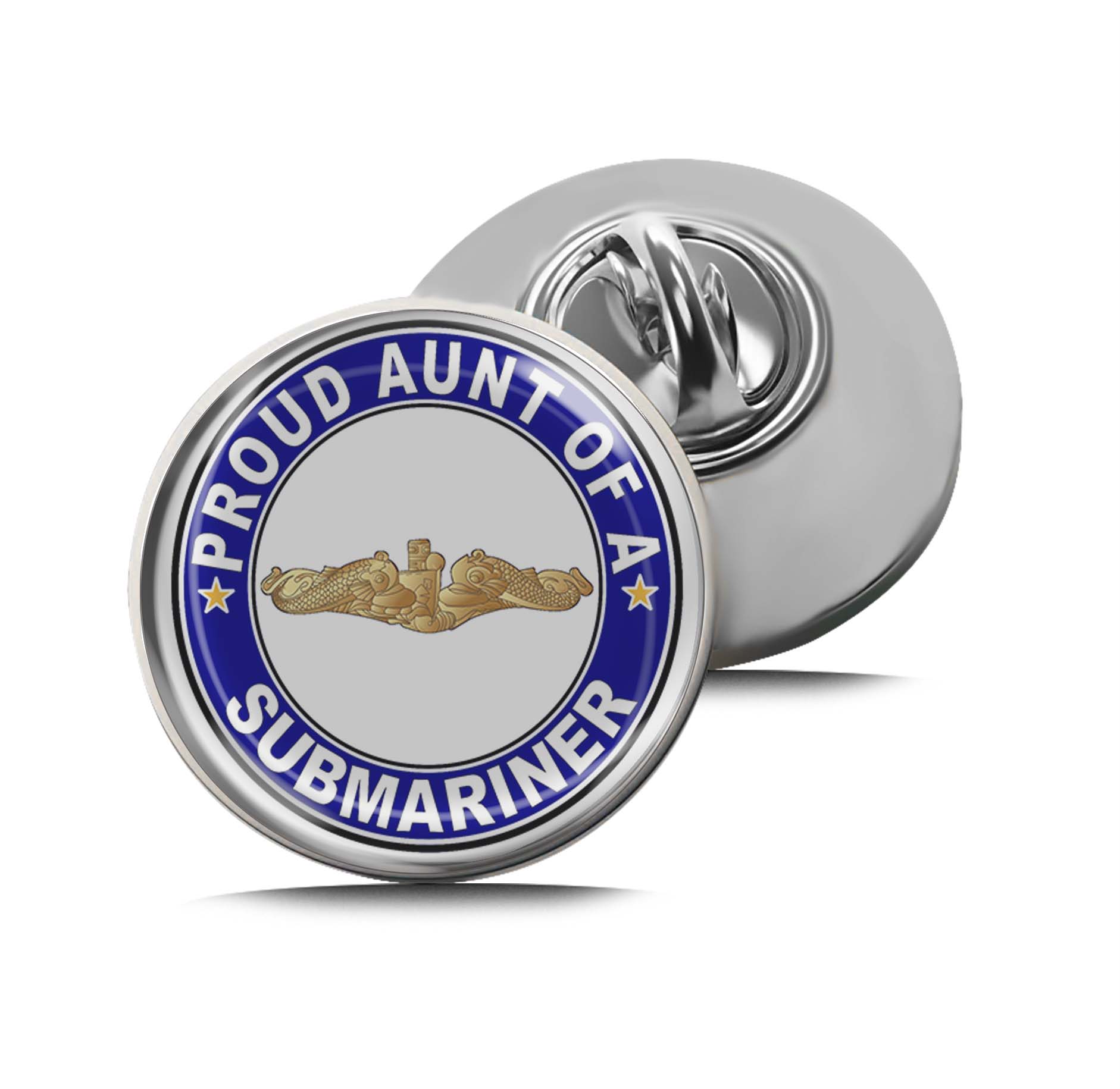 Proud Aunt of a Submariner Gold Dolphins Limited Edition Lapel Pin Exclusive Metal Brooch Badge Accessories For Backpack, Clothes, Hats | Cute Gifts and Collectibles