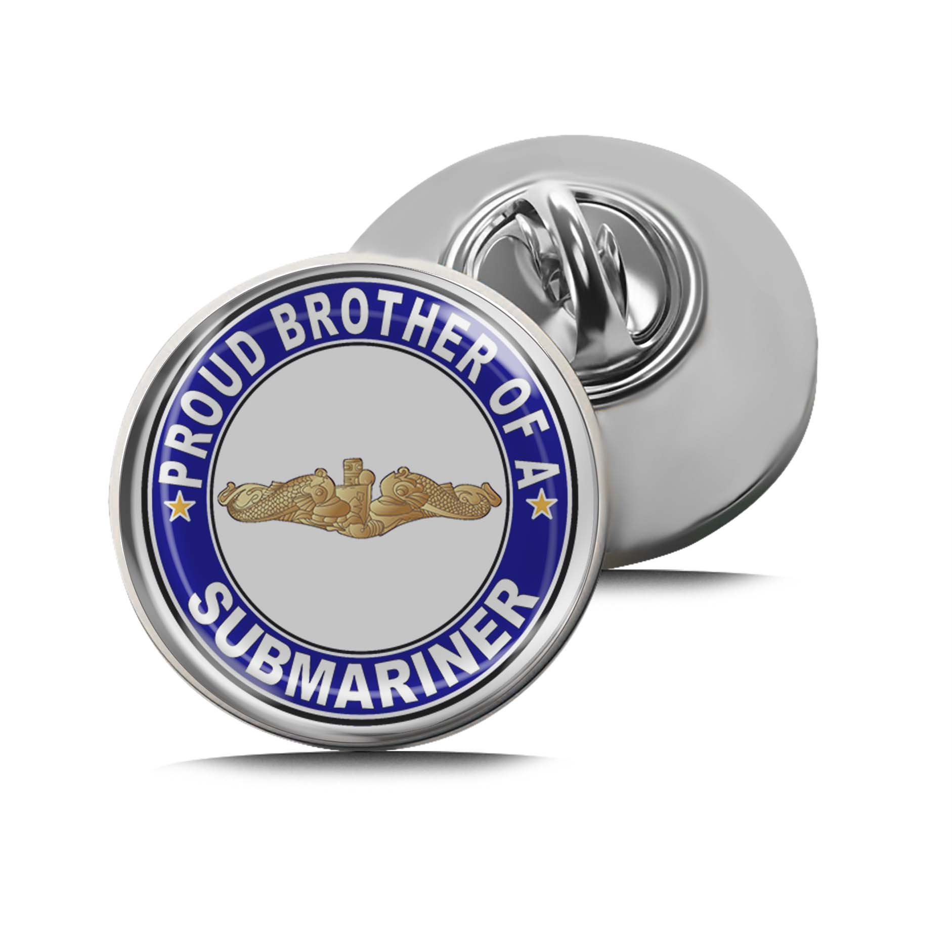 Proud Brother of a Submariner Gold Dolphins Limited Edition Lapel Pin Exclusive Metal Brooch Badge Accessories For Backpack, Clothes, Hats | Cute Gifts and Collectibles