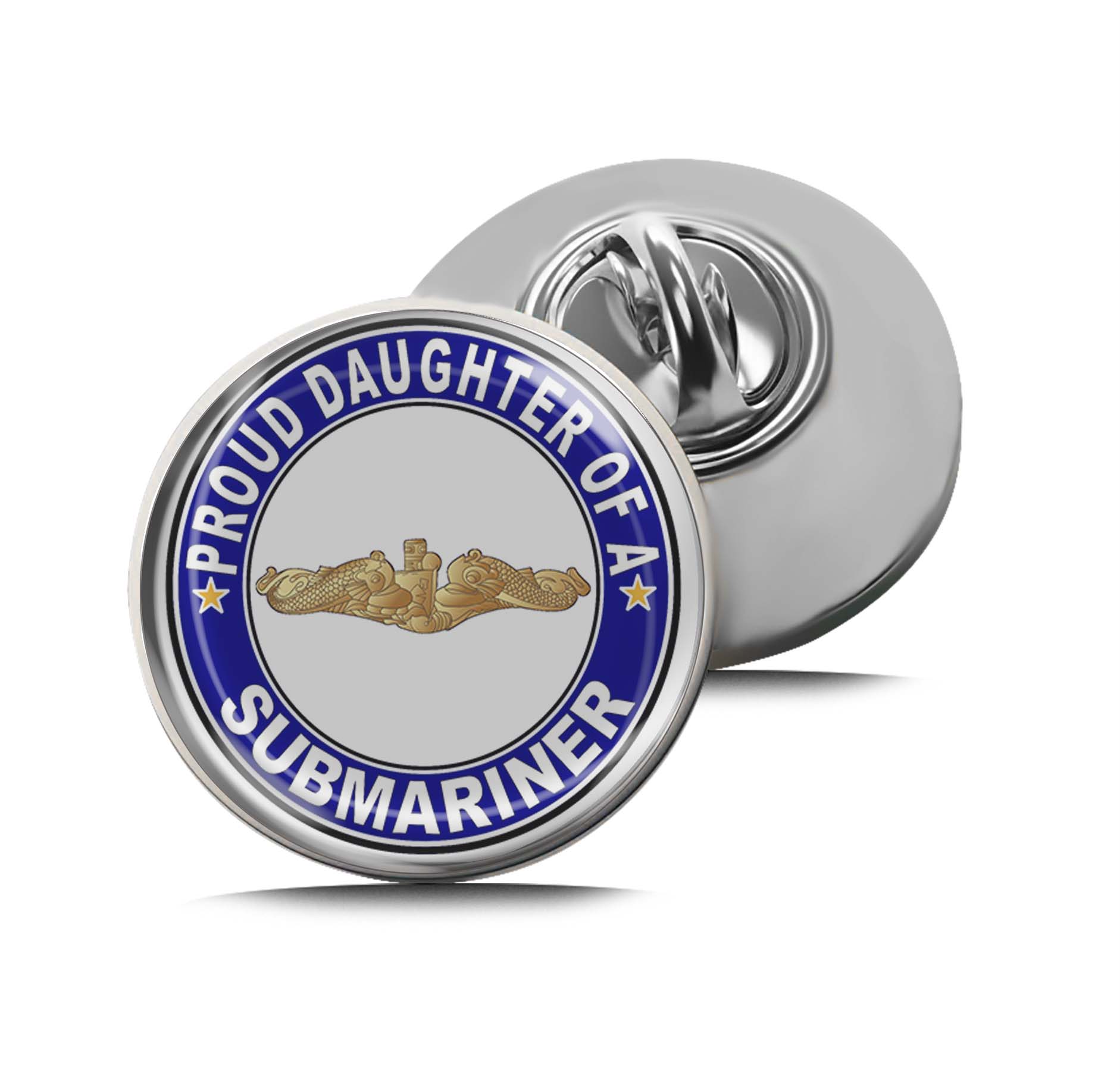 Proud Daughter of a Submariner Gold Dolphins Limited Edition Lapel Pin Exclusive Metal Brooch Badge Accessories For Backpack, Clothes, Hats | Cute Gifts and Collectibles
