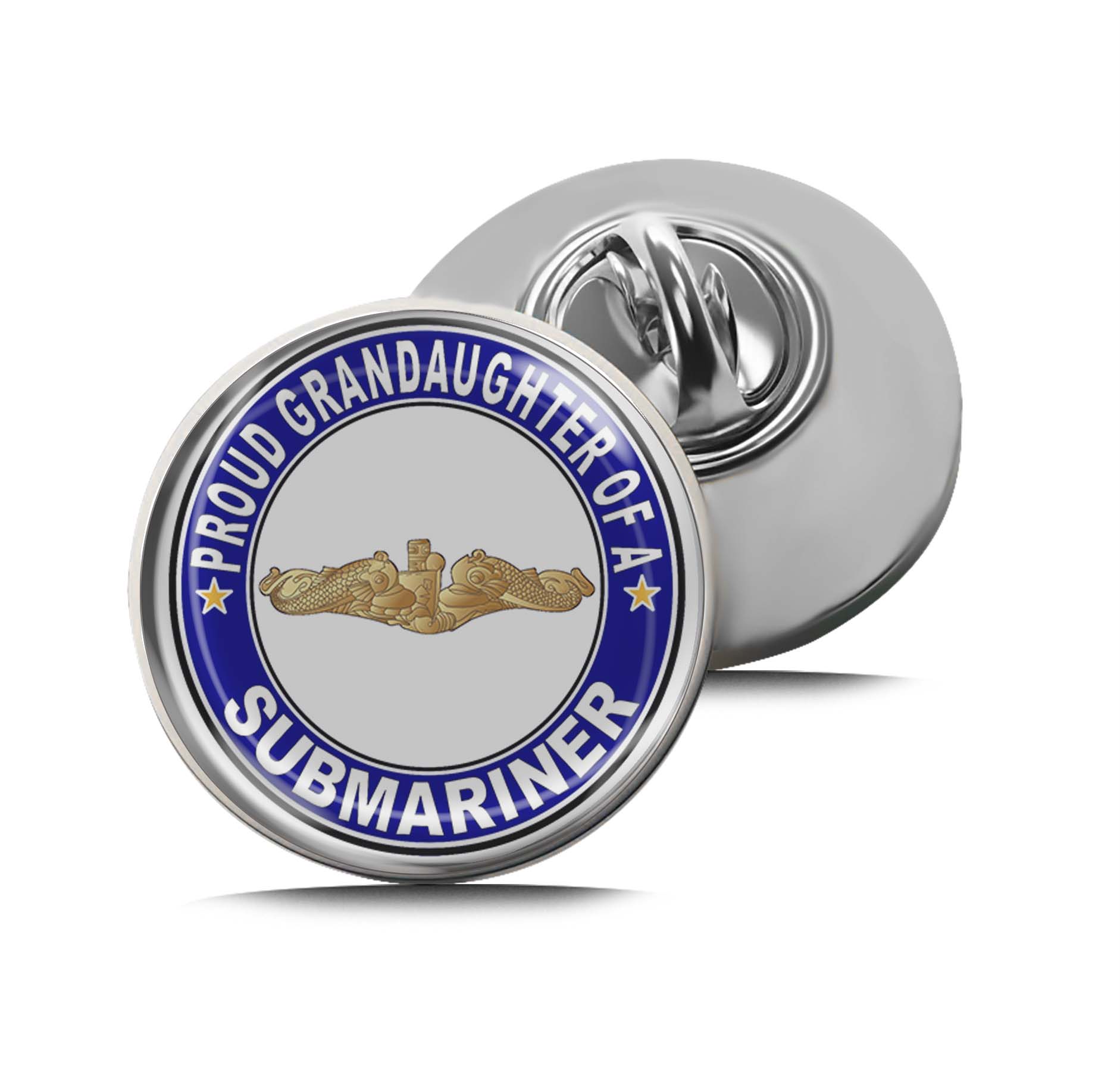 Proud GrandDaughter of a Submariner Gold Dolphins Limited Edition Lapel Pin Exclusive Metal Brooch Badge Accessories For Backpack, Clothes, Hats | Cute Gifts and Collectibles