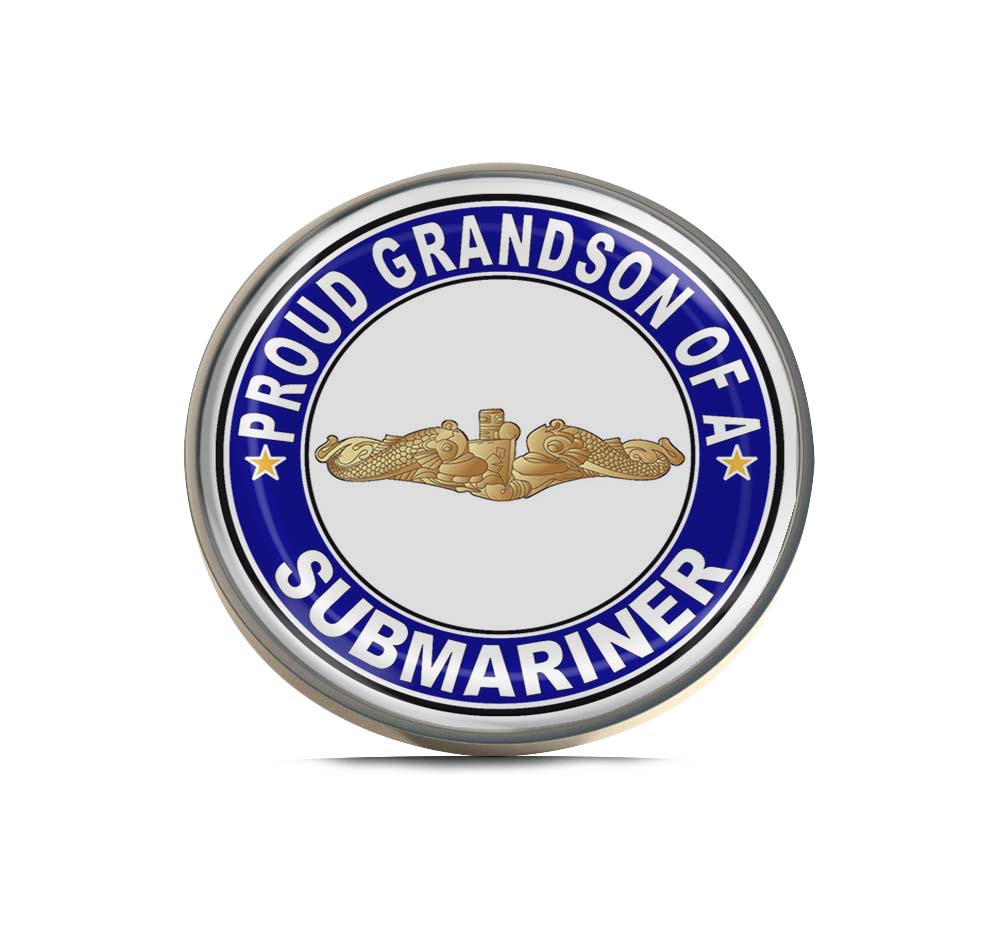 Proud GrandSon of a Submariner Gold Dolphins Limited Edition Lapel Pin Exclusive Metal Brooch Badge Accessories For Backpack, Clothes, Hats | Cute Gifts and Collectibles