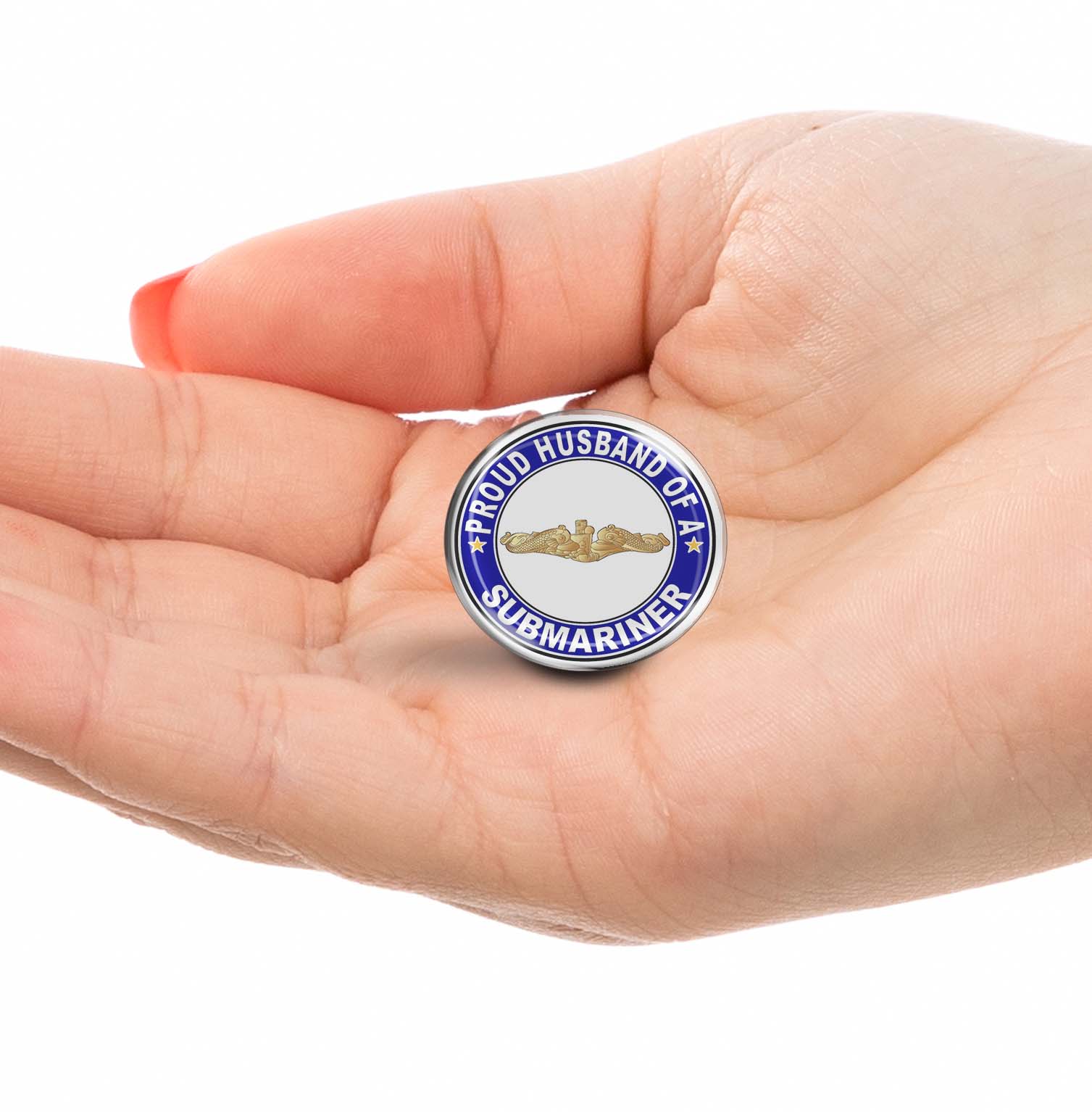 Proud Husband of a Submariner Gold Dolphins Limited Edition Lapel Pin Exclusive Metal Brooch Badge Accessories For Backpack, Clothes, Hats | Cute Gifts and Collectibles