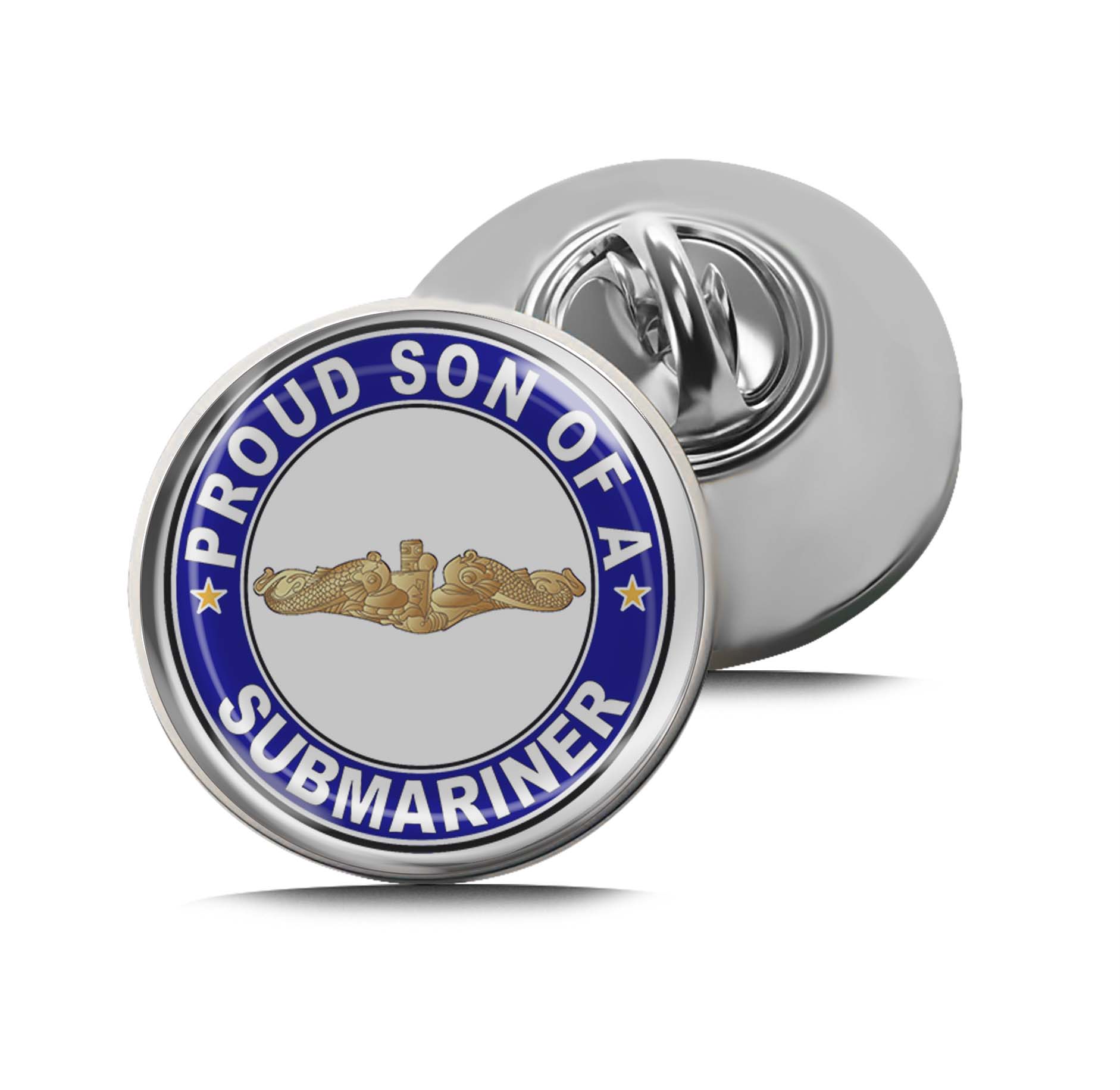 Proud Son of a Submariner Gold Dolphins Limited Edition Lapel Pin Exclusive Metal Brooch Badge Accessories For Backpack, Clothes, Hats | Cute Gifts and Collectibles