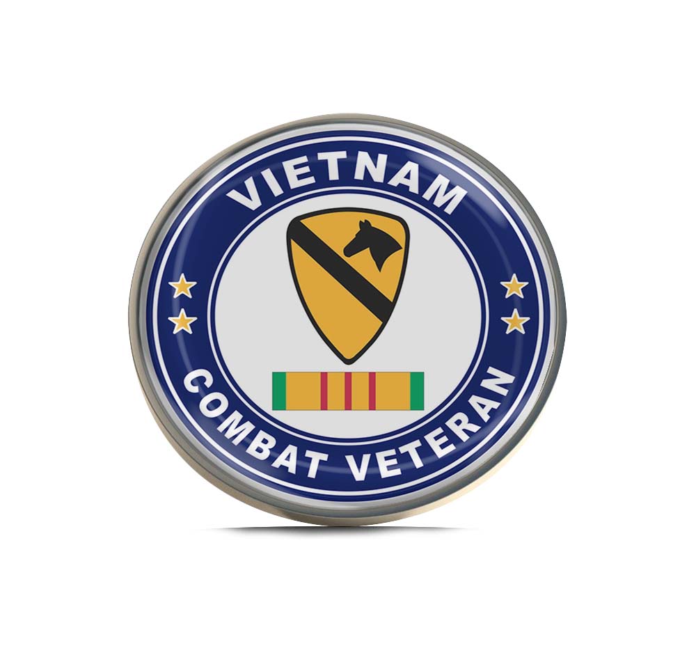 1st Cavalry Division Vietnam Combat Veteran Limited Edition Lapel Pin Exclusive Metal Brooch Badge Accessories For Backpack, Clothes, Hats | Cute Gifts and Collectibles