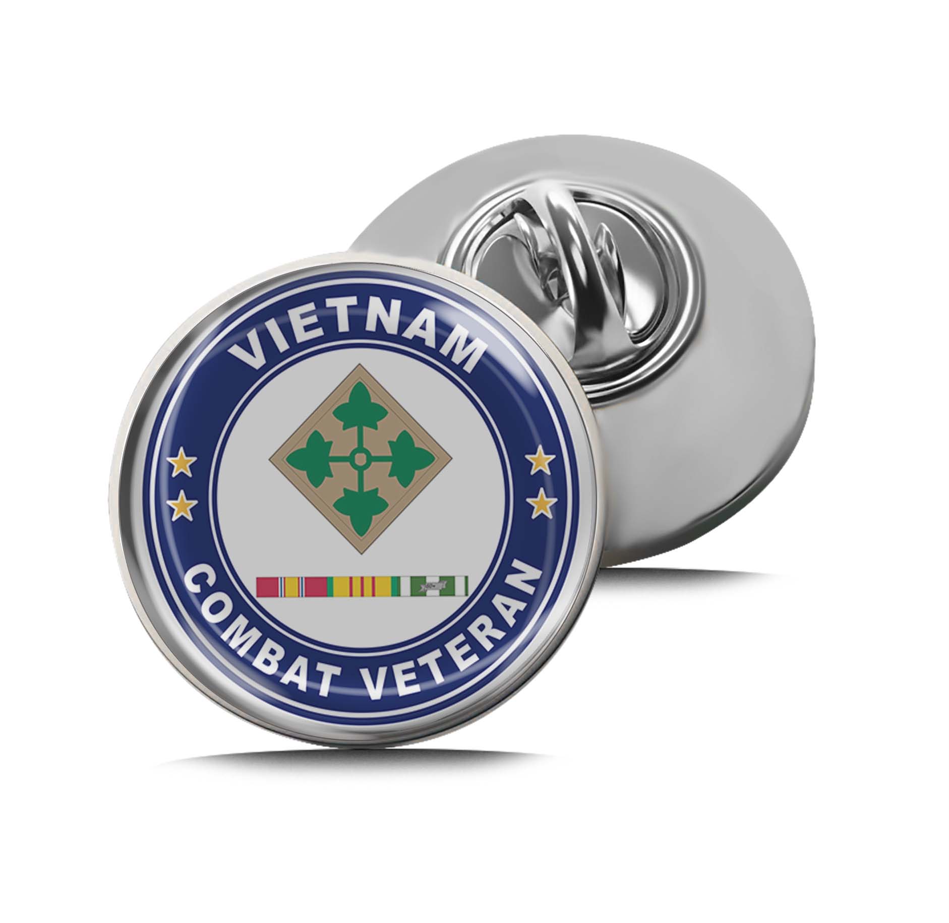 4th Infantry Division Vietnam Combat Veteran Limited Edition Lapel Pin Exclusive Metal Brooch Badge Accessories For Backpack, Clothes, Hats | Cute Gifts and Collectibles